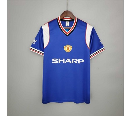 Manchester United 84/86 Away Blue Soccer Jersey